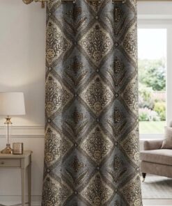 Abu Hurairah Fabrics Export Blackberry Jacquard Curtains Design 10 - Premium 8x7 ft luxury window drape.