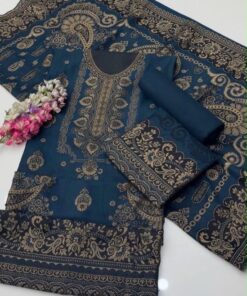 The Iznik PR-104 3 Piece Pashmina Jacquard Suit redefines winter elegance with its stunning prints, deep sophisticated tones, and unparalleled warmth. It is a wardrobe essential that perfectly balances traditional Pakistani heritage with premium modern comfort. Trust Abu Hurairah Fabrics to bring you the finest, most authentic unstitched collections to elevate your personal style this season.