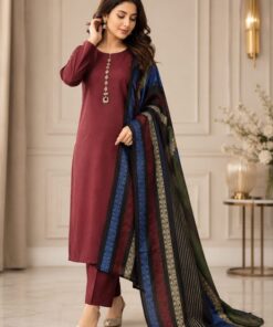 Winter fashion multani khaddi marina check dress for women 