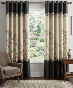 High-quality jacquard window drapes featuring digital print executive design 02 in Pakistan