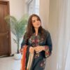 Elegant ladies three piece Dhanak outfit with embroidered shirt design