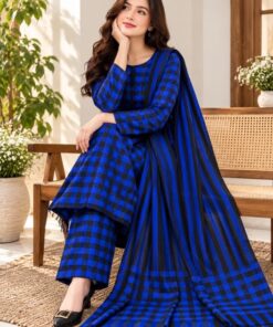 Premium check style dupatta with multani marina warm shirt 