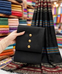 Winter multani khaadi three piece suit with premium check dupatta 