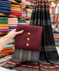 Elegant check multani khaddi marina three piece suit online 