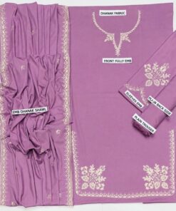 Jazmin DHK-699 Pakistani embroidered Dhanak suit with premium dyed trouser