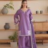 Jazmin DHK-698 winter Dhanak dress with embroidered sleeves and digital dupatta