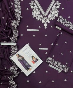 DHK-709 Pure Dhanak Shawl displayed with Heavy Winter Embroidery