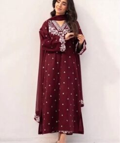 Pezwaan DHK-711 Winter Dhanak Unstitched Suit with Matching Heavy Shawl