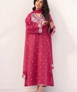 DHK-712 Heavy Embroidered Winter Dhanak Shawl draped elegantly