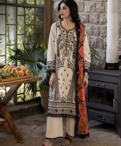Elegant pakistani winter clothing DHK-715 by Abu Hurairah Fabrics