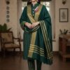 Abu Hurairah Fabrics exclusive Winter Multani Khaadi suit styled gracefully with traditional winter accessories.
