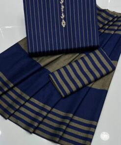 Front view of Winter Multani Khaadi 3 Piece Unstitched Suit by Abu Hurairah Fabrics featuring check style Khaddi Susi.