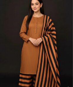 Traditional multani khaadi 3 piece dress material for winter wear designed exclusively by Abu Hurairah Fabrics.