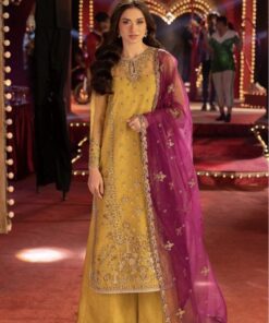 Asim Jofa AJ-990 Organza Embroidered Festive Suit Front View