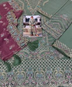Dupatta: Delicate and airy Net, designed to carry heavy embroidery without feeling overwhelmingly heavy.
