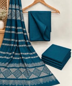 Exclusive Abu Hurairah Fabrics 3-piece Dhanak collection featuring a luxury sequence shawl