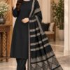 High-quality pure Dhanak 3-piece unstitched Pakistani winter suit with a sequence shawl