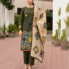 Detailed sleeve embroidery on the ladies winter khaddar suit DHK-765 for elegant seasonal wear 