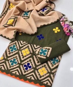 Beautiful winter fashion suit DHK-764 featuring premium unstitched khaddar fabric 