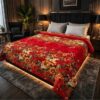 Double bed size 81x90 soft fleece AC room bedding 