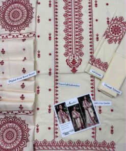 Aneela's DHK-770 Winter Dhanak | Embroidered Luxury 3 Piece Suit