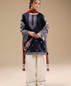 Zara Shahjahan DHK 733 Heavy Embroidered Sleeves and Pashmina Shawl 