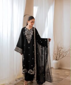 Heavy Embroidered Daman Zara Shahjahan DHK 726 Dhanak Suit 