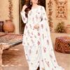 BR-134 Exclusive Unstitched Dhanak Embroidered Winter Suit Front View 