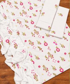 BR-126 Elegant 3-Piece Unstitched Dhanak Suit with Embroidered Trouser 