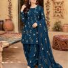 BR-129 Ready to Wear Dhanak Embroidered Dupatta Styling View
