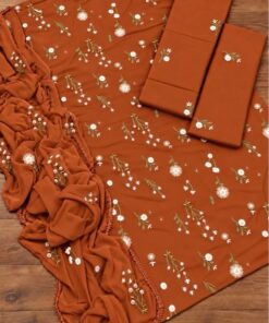 BR-128 Dhanak Embroidered Winter Dress Material by Abu Hurairah Fabrics 