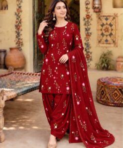 BR-131 3-Piece Unstitched Embroidered Dhanak Winter Collection Suit 