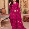 BR-132 Premium Dhanak Embroidered Unstitched 3-Piece Suit for Winter 