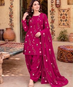 BR-132 Premium Dhanak Embroidered Unstitched 3-Piece Suit for Winter 