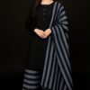 Unstitched 3 piece Multani suit PR-128 showing premium winter Khaddi check material.