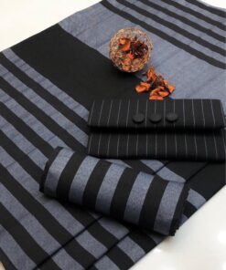 Full length display of the unstitched Khaddi Susi 3 piece check suit PR-127 for the winter season. 