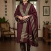 Authentic Multani Khaddi Susi check style trouser fabric for cozy women's winter wear.