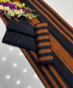 Unstitched three piece winter collection showcasing a matching check style dupatta and shirt from Abu Hurairah Fabrics. 