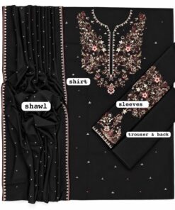 Festive winter unstitched suit Batik DHK-737 exclusively at Abu Hurairah Fabrics Pakistan. 