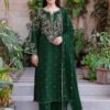 Intricate embroidery details on Batik DHK-738 winter dhanak shirt Abu Hurairah Fabrics. 