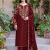 Embroidered shirt and plain trouser of Batik DHK-736 winter luxury collection sale. 