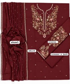 Unstitched winter dhanak fabric for women Batik DHK-736 available in Pakistan winter sale. 