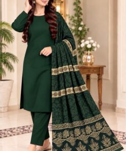New ladies winter Dhanak Marina 3 piece unstitched suit by Abu Hurairah Fabrics 