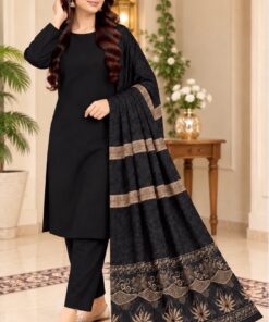 High-quality acrylic pashmina shawl with plain Dhanak Marina suit PR-132 