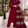 Designer 3 piece unstitched winter suit PR-137 with acrylic pashmina shawl
