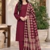 Complete 3 piece unstitched winter outfit plain Dhanak Marina and shawl 