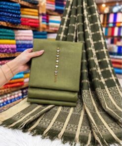 Plain Marina Dhanak winter shirt and trouser unstitched fabric for women 