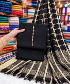 Unstitched plain Marina Dhanak winter outfit for women PR-131 design 