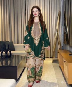 Ethnic NT-1033 unstitched heavy embroidered premium silk suit by Abu Hurairah Fabrics