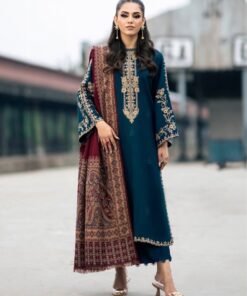 Elegant Winter Ensemble Batik DHK Embroidered 3 Piece Outfit 